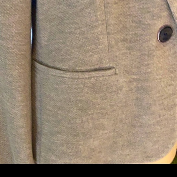 Tommy Hilfiger Pinstripe One-Button Patch Sleeve Gray Blazer SZ 14 - Picture 6 of 10